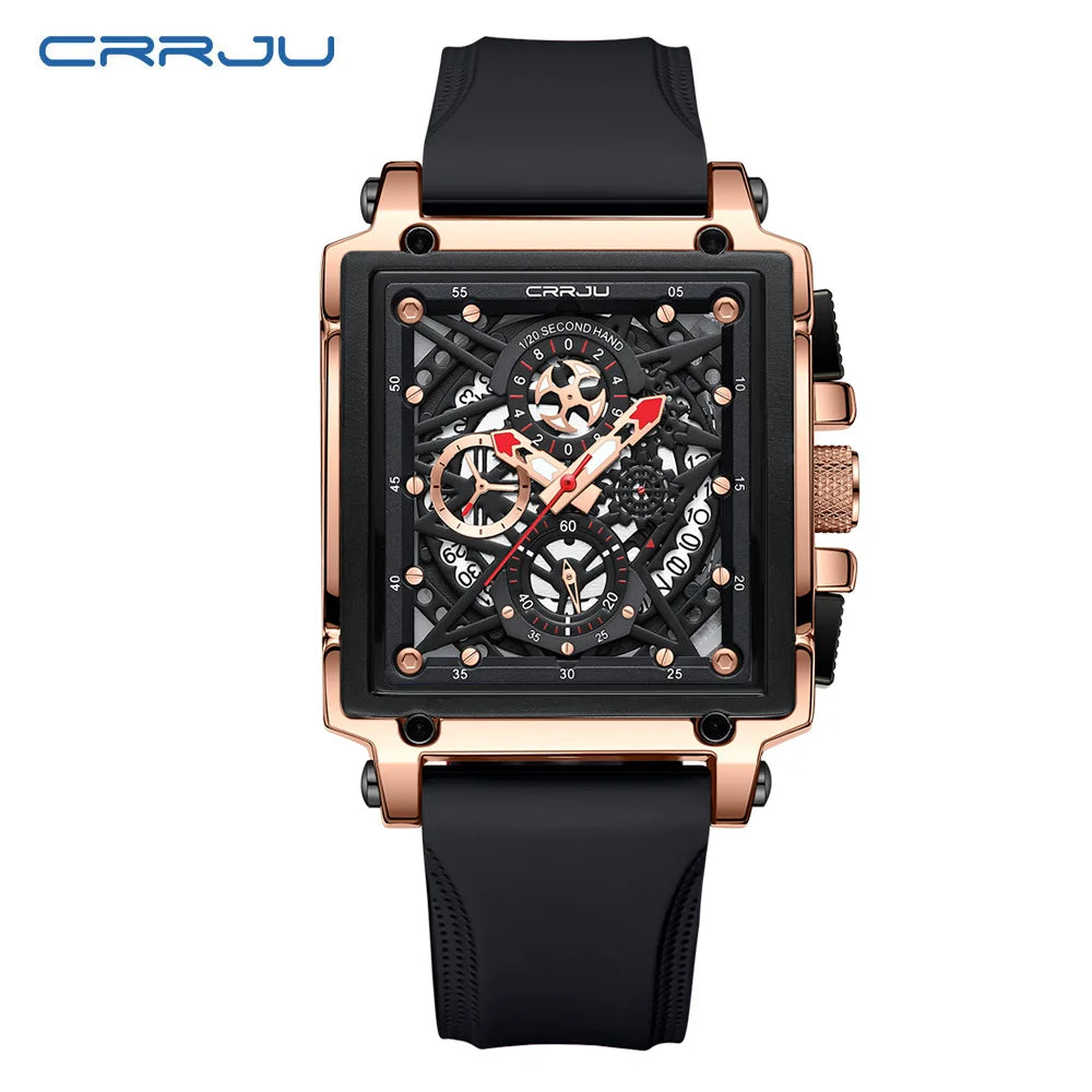 Skeleton Square Chronograph Timepiece With Subdials