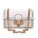 Crocodile Print Crossbody Bag Bee Lock Charm Chain - White