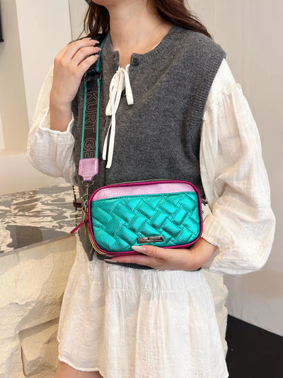 Handbag Diamond Quilt Crossbody with Sleek Accents - WO2MEN