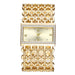 Rectangular Quartz Watch with Crystals And Bracelet - Gold
