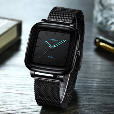 Square Mesh Dial Watch for Refined Everyday Timekeeping