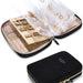 Elegant Jewelry Travel Binder Case See Through Panels - Black