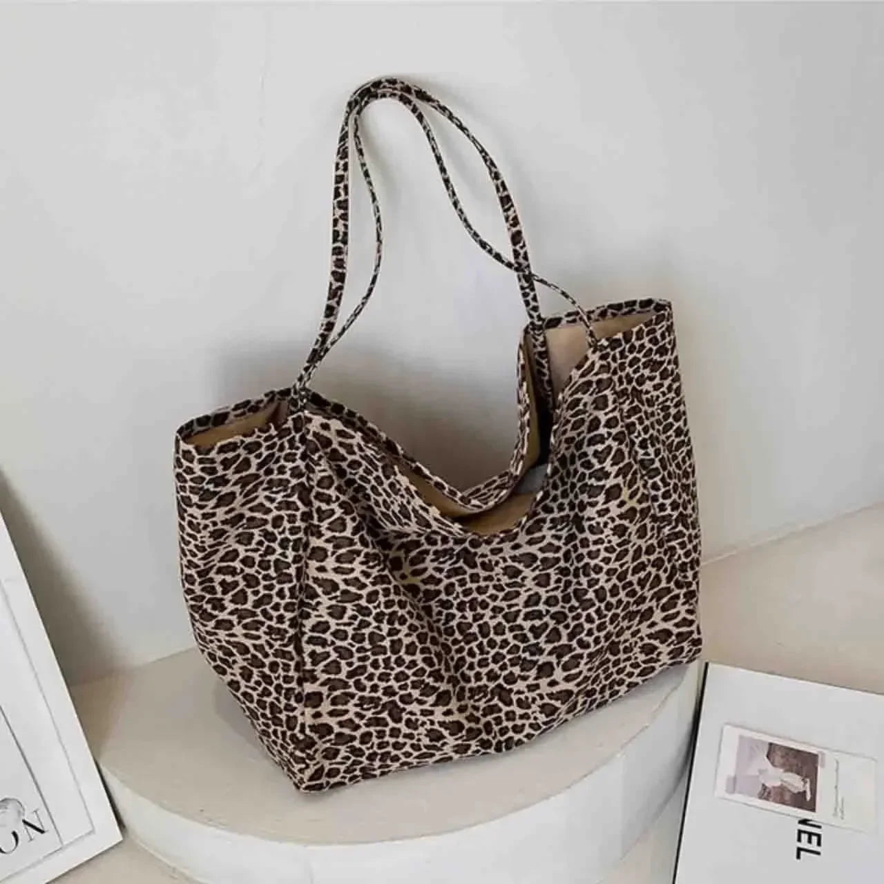 Leopard Pattern Shoulder Bag Large Capacity Tote