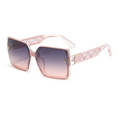 Luxury Square Sunglasses with Gradient Lenses - Pink