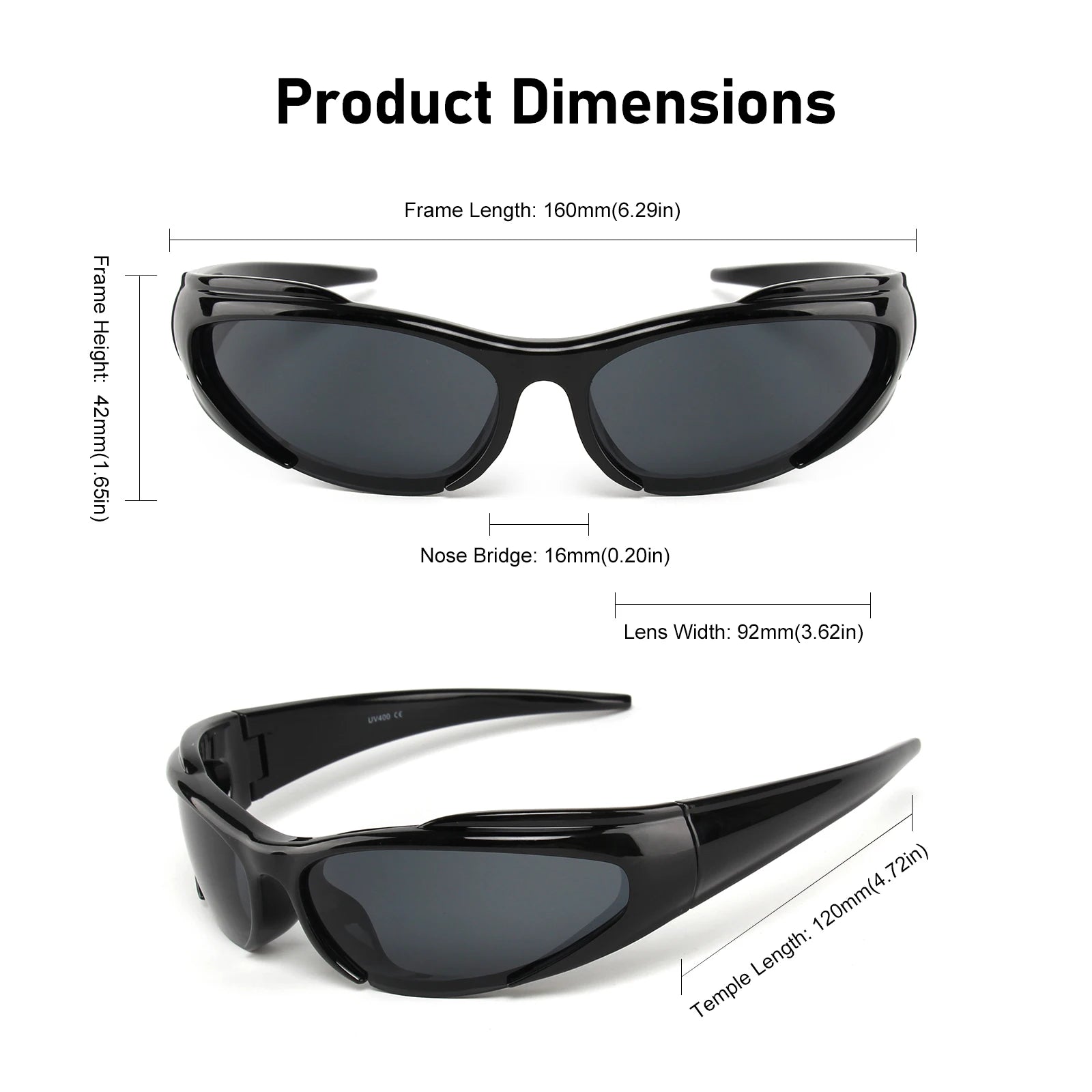 Sunglasses UV400 Protection Mirrored Lens Frame