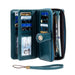RFID Protected Long Wallet Clutch With Ample Card Slots - Peacock Blue