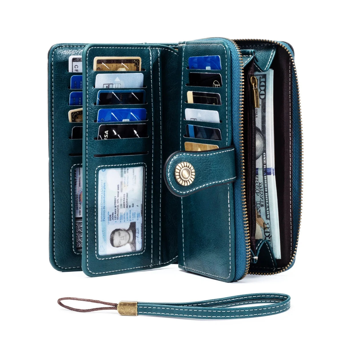 RFID Protected Long Wallet Clutch With Ample Card Slots