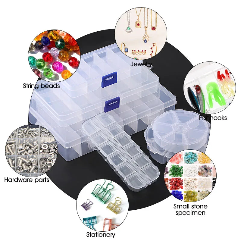 Transparent Jewelry Box With Adjustable Compartments