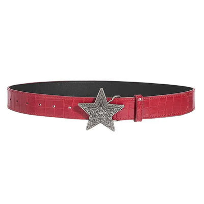 Star Buckle Belt with Five Point Star Accent Design