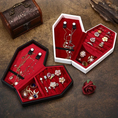Gothic Coffin Shaped Jewelry Box with Compartments