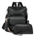 Backpack with Fringe Design and Multi Pocket Layout - Black
