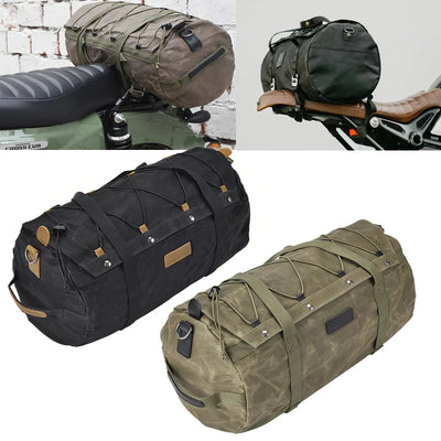 Waterproof Canvas Motorcycle Rear Seat Bag Big Capacity