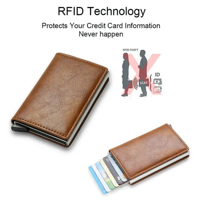 RFID Card Holder Wallet with Subtle Silhouette Form - WO2MEN